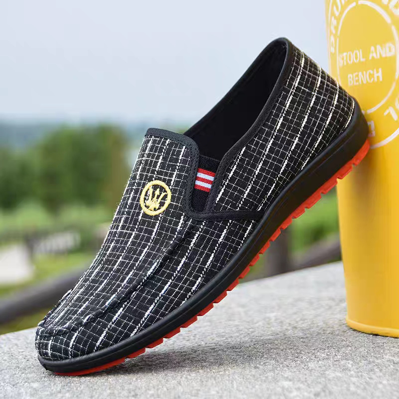 Doudou shoes for men, Korean style, trendy and individualistic, popular lazy shoes for men, one foot on British shoes, men's casual shoes, board shoes details Picture