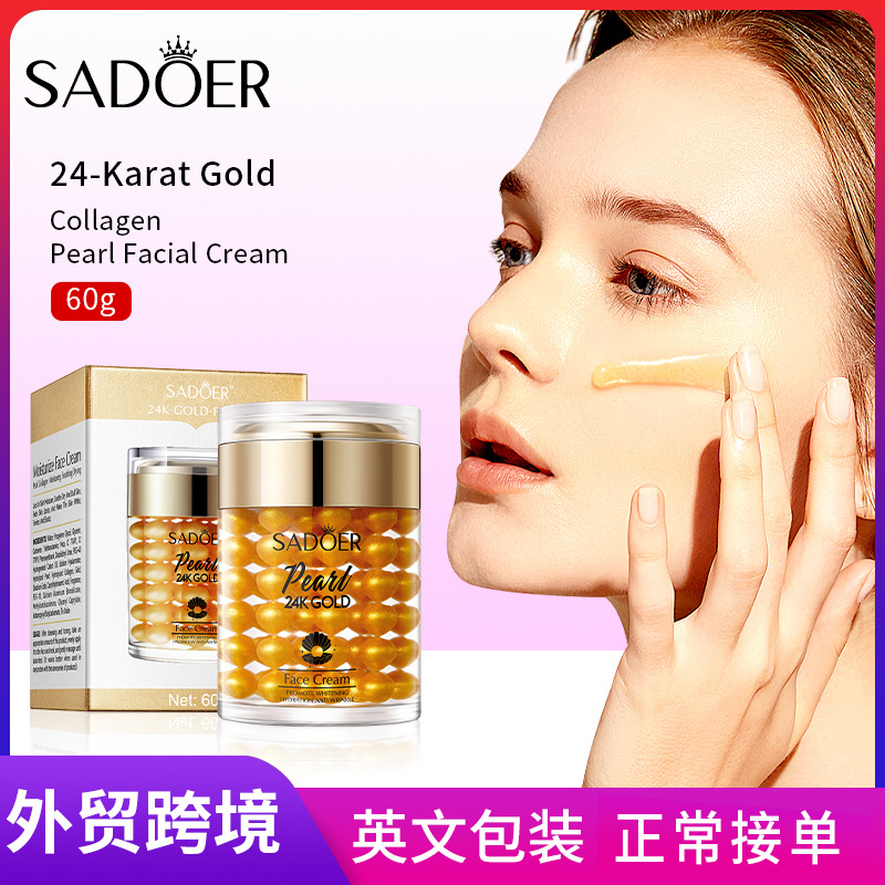 Cross-border export wholesale of SADOER24K Gold Pearl Collagen Whitening Moisturizing Cream and Brightening Cream full figure