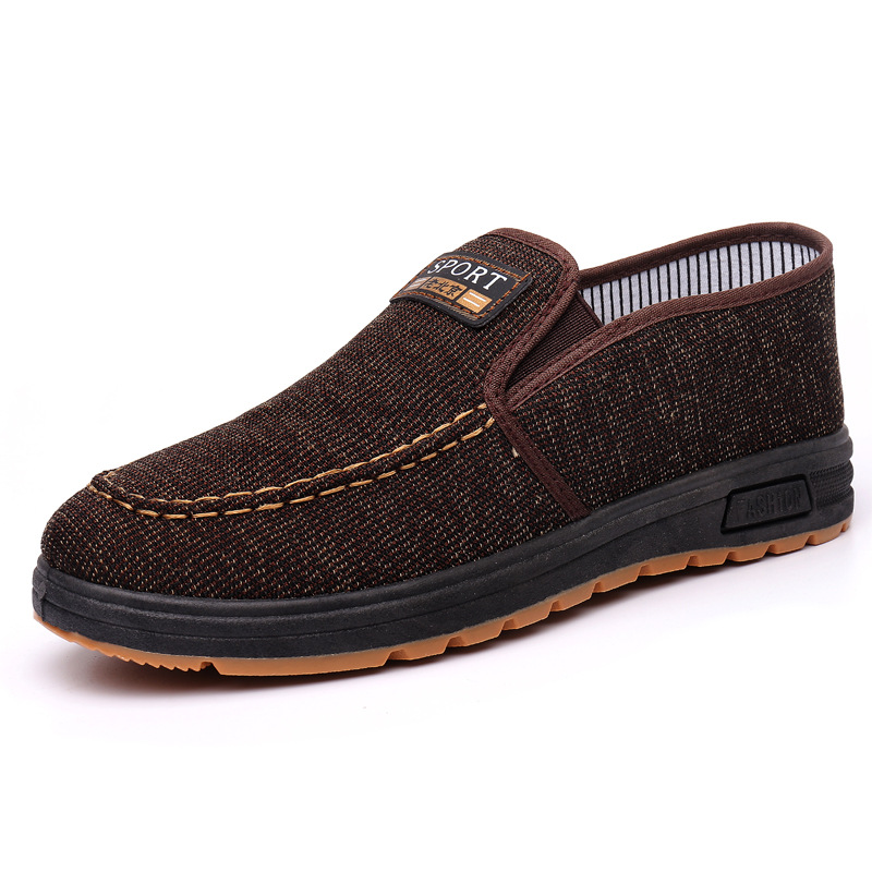 In the spring of 2022, a new style of old Beijing cloth shoes for men, Dad's casual walking shoes, a single shoe for middle-aged and elderly men Item Picture