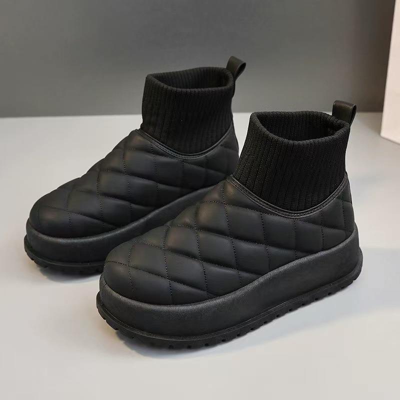 Thick-soled snow boots for women 2024 winter new style, fleece and thickened cotton shoes for women, waterproof and comfortable ankle boots, wholesale one piece details Picture