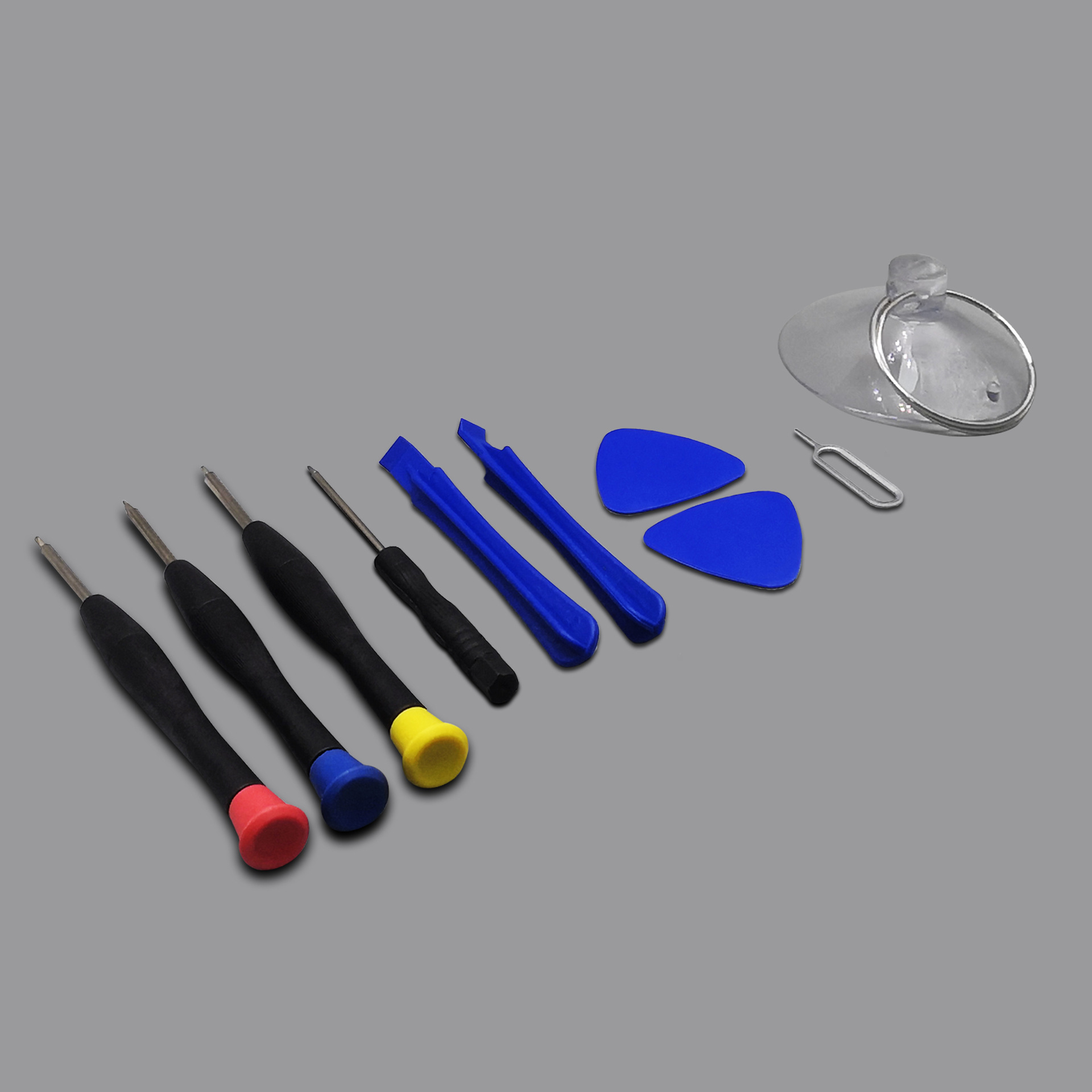 A 10-piece set of iPhone disassembly tools suitable for iPhone 4-8p/X/11 and simple Android phones Specification drawing