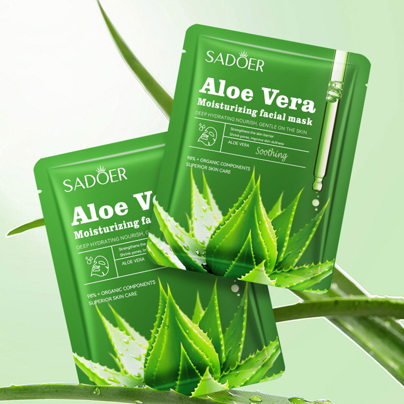 All-english SADOER Aloe Vera Moisturizing and Soothing Facial mask Cross-border export wholesale Item Picture