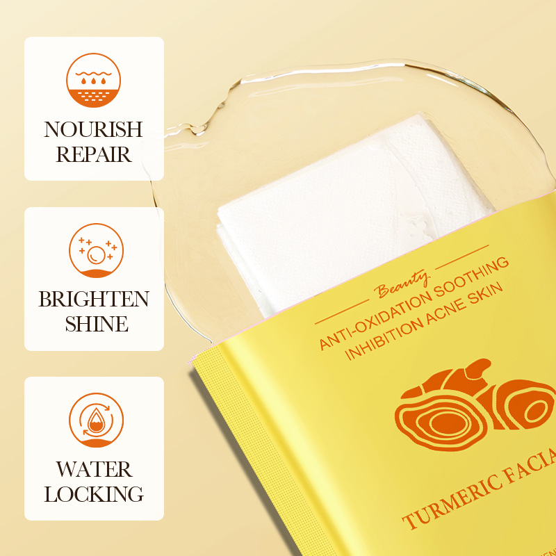 All-english BIOAOUA Turmeric Antioxidant Moisturizing Mask, Nourishing and Hydrating Skin Mask, cross-border export wholesale details Picture