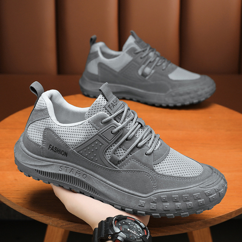 Summer new breathable mesh shoes for men, anti-slip and wear-resistant, construction site work, casual hiking shoes for men Specification drawing