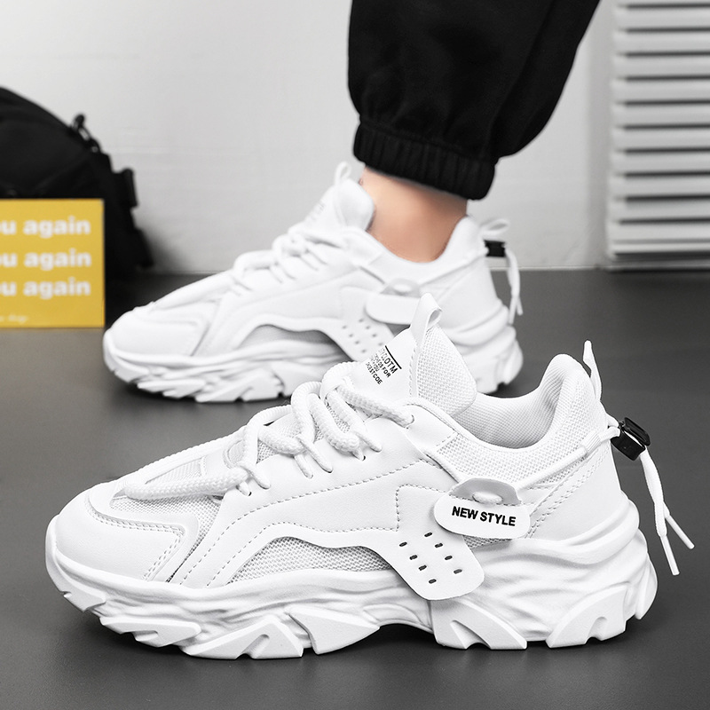 New summer men's shoes: Breathable mesh shoes for men, trendy and versatile thick-soled men's sports shoes, casual dad shoes for men details Picture