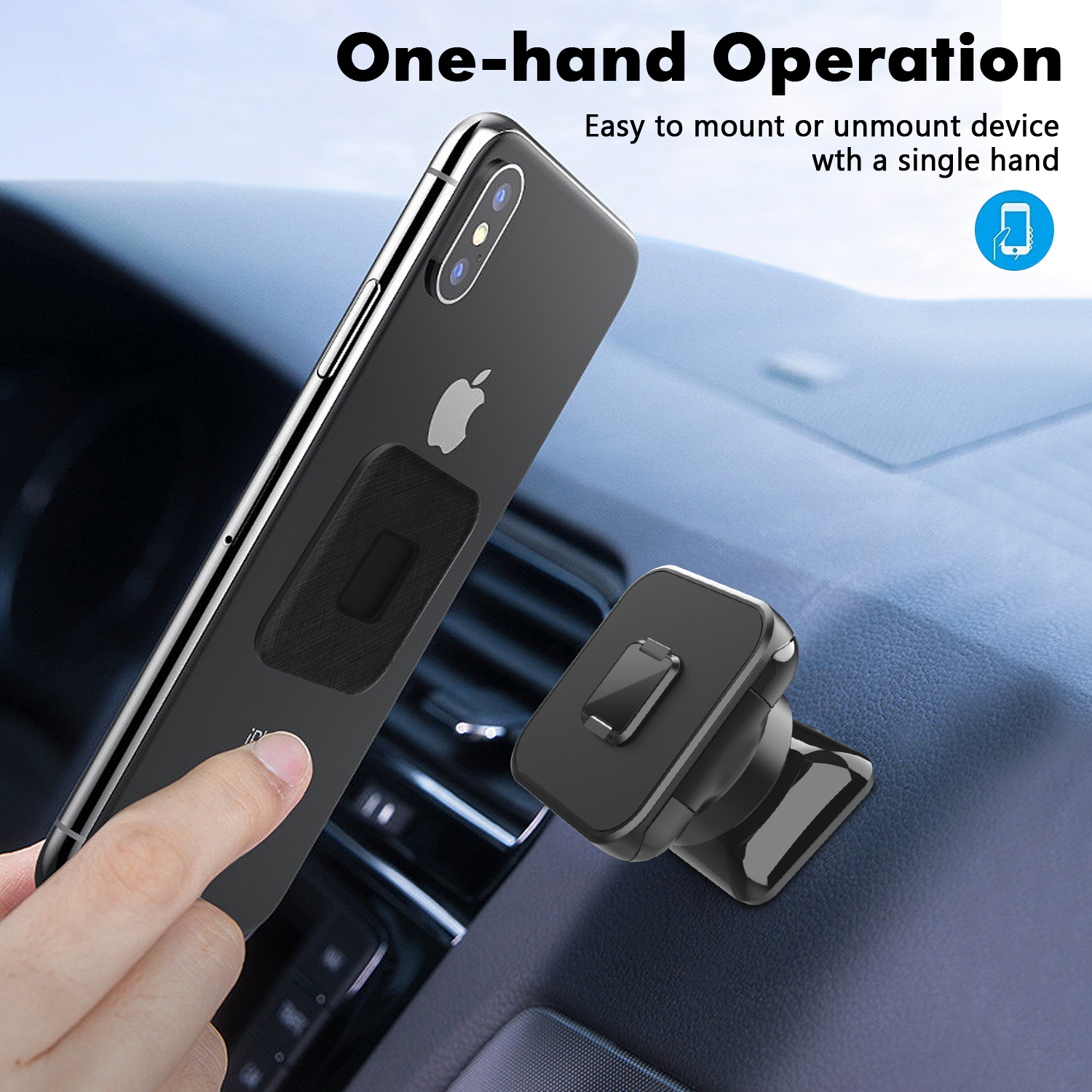 In 2025, the best-selling car phone holder with magnetic attraction and strong magnetic force can automatically align the fixed navigation on the car dashboard details Picture