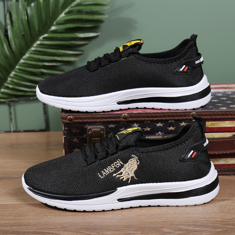 Men's Shoes 2023 Spring New Men's sports shoes, popular flying woven breathable running shoes, casual men's shoes manufacturer wholesale full figure