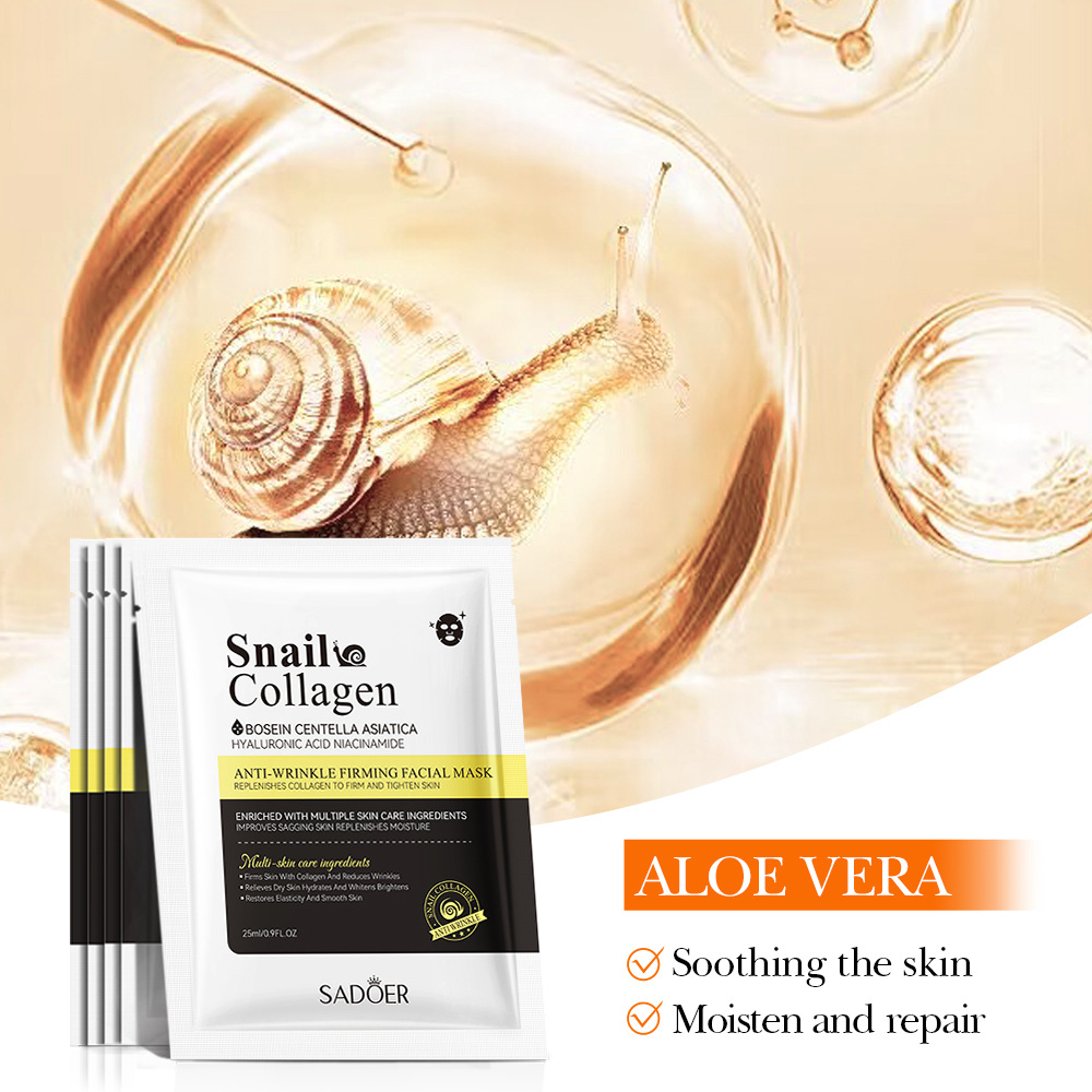 Cross-border wholesale of SADOER snail Collagen Anti-Wrinkle and Firming Facial mask in English Application Scenario