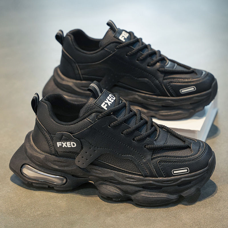Summer new breathable white men's shoes, men's trendy and versatile thick-soled sports shoes, men's casual dad trendy shoes details Picture