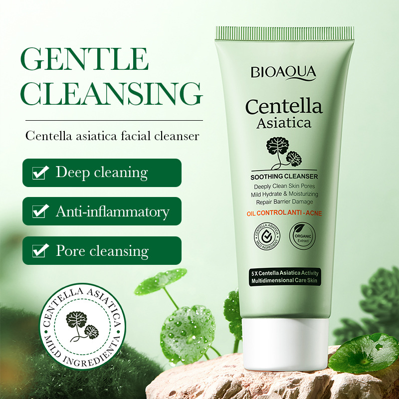 All-english BIOAOUA Centella asiatica Soothing Facial cleanser Cross-border export wholesale details Picture