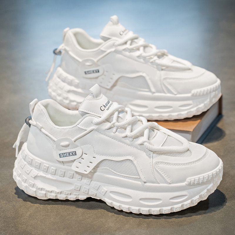 New men's summer breathable mesh sports shoes for teenagers, trendy and versatile for men, thick-soled dad shoes with tire soles full figure