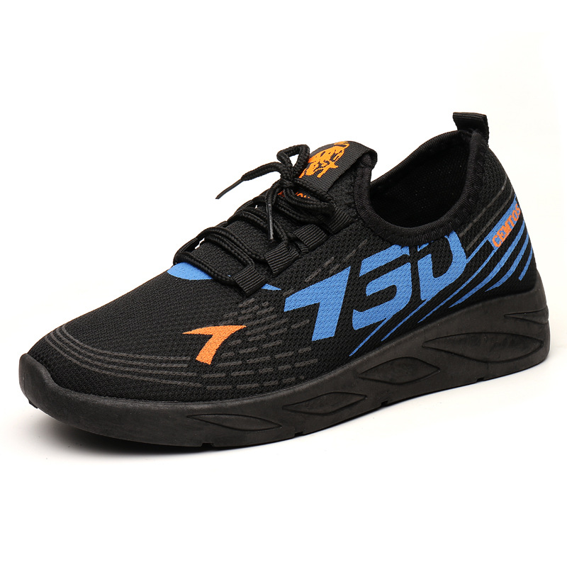 2025 Fashion new textile category injection-molded shoes, black front lace-up fly weave low-top sporty in stock, round toe Item Picture