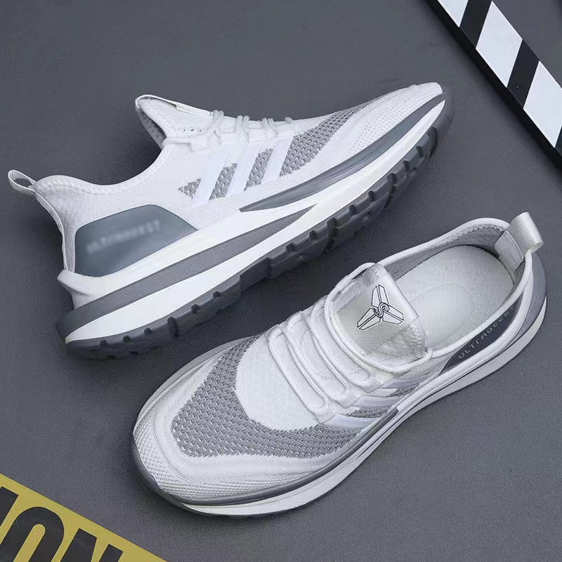 Wholesale of 2025 new trendy men's shoes, versatile casual running shoes, soft-soled, breathable and lightweight woven sports shoes full figure