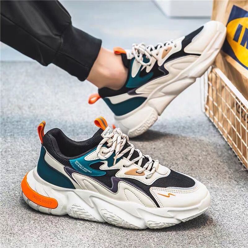 New breathable mesh sports shoes for men in summer, trendy and versatile height-increasing casual sneakers, running dad shoes details Picture