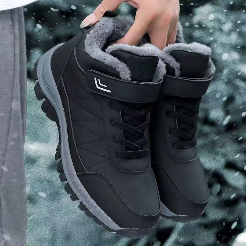 Middle-aged and elderly walking shoes with fleece in autumn and winter, round toe with cotton in winter, warm and thick, cross-border export shoes for men Application Scenario