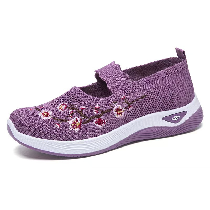 Old Beijing cloth shoes, women's walking shoes, mom shoes, thin mesh surface casual shoes for middle-aged and elderly people, thick soles for middle-aged people Item Picture