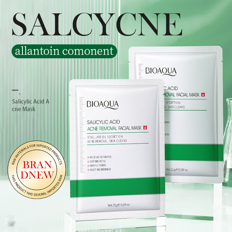 All-english BIOAOUA Salicylic acid Acne Facial mask Hydrating and Nourishing Mask Cross-border export wholesale Specification drawing