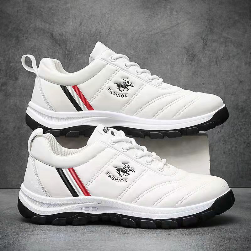 "2025 Autumn and Winter Dad trendy shoes, men's casual sports shoes, Korean-style comfortable white sneakers, student running shoes for the start of the school year. full figure
