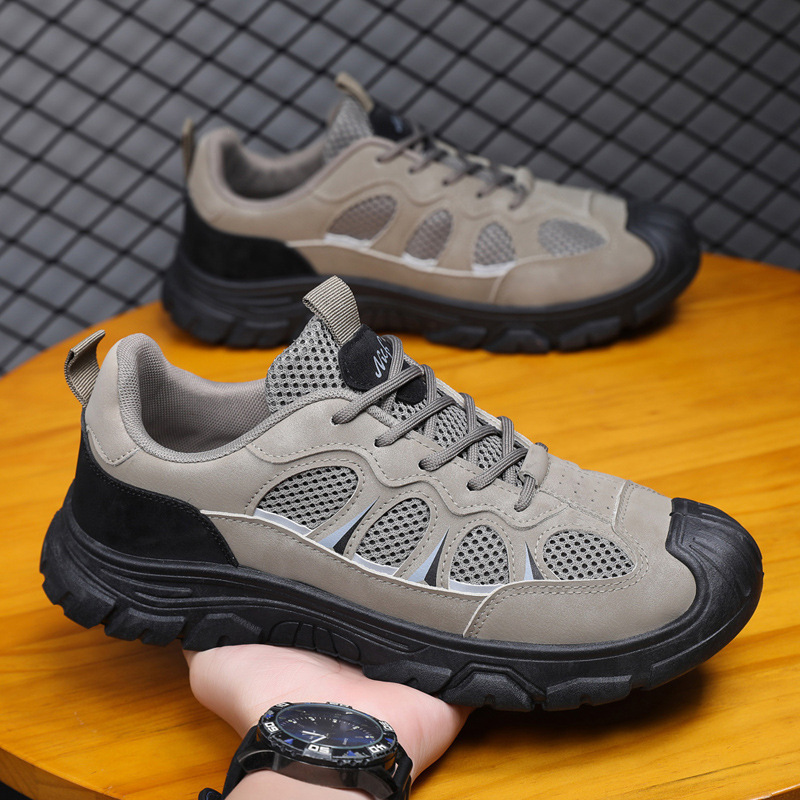 Wholesale and export of men's breathable casual shoes, trendy workwear, hiking and outdoor sports shoes, mesh comfortable mountaineering shoes Specification drawing