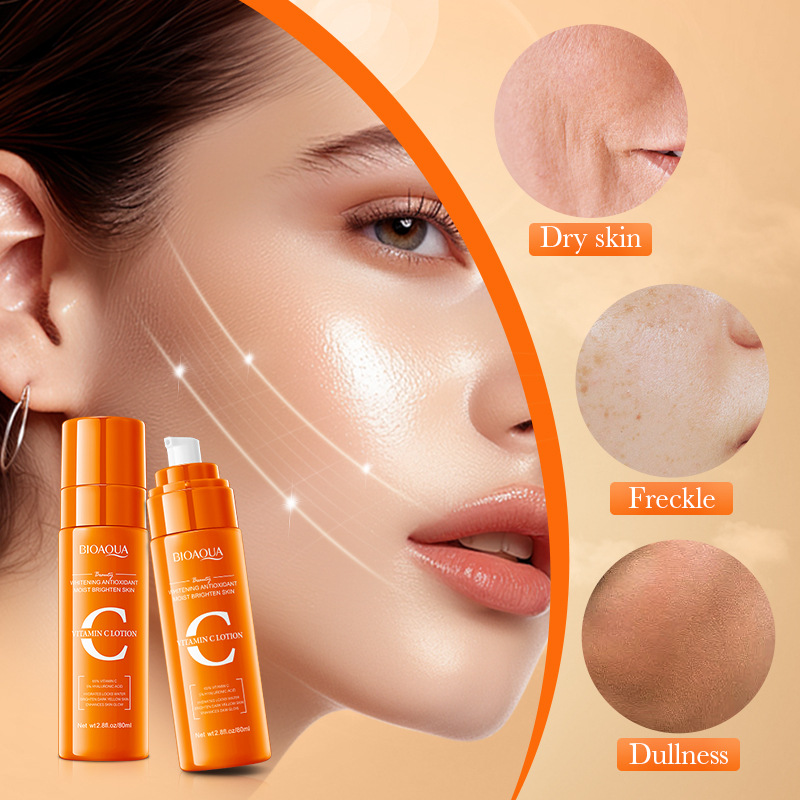 BIOAQUA Vitamin C Whitening Antioxidant Lotion Hydrating Moisturizing Essence Lotion for cross-border export Specification drawing