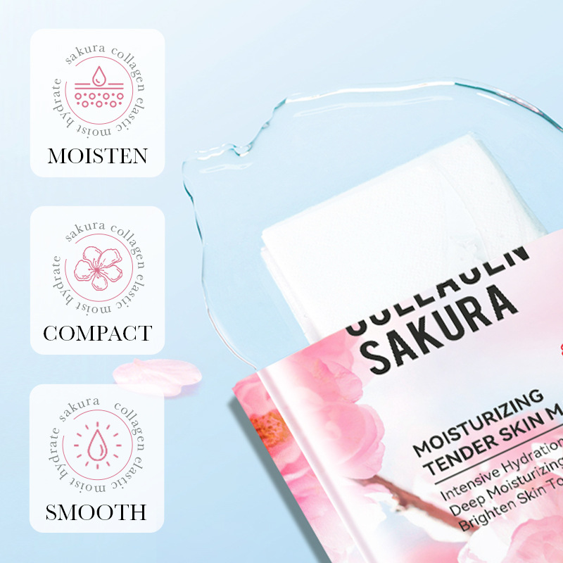 Cross-border export wholesale of SADOER Sakura Collagen Moisturizing and Nourishing Skin Mask in full English details Picture