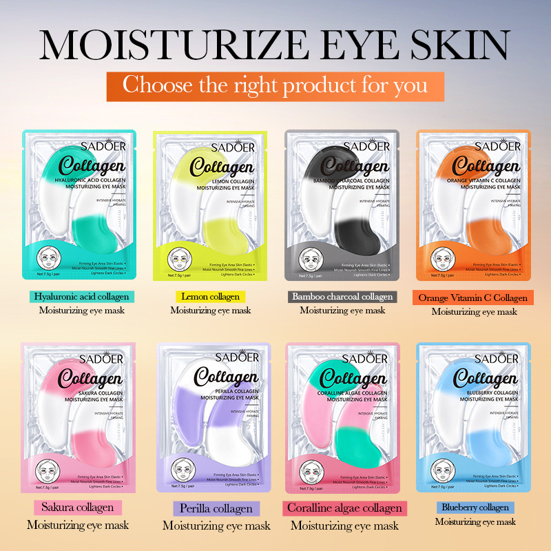 All-english SADOER Orange Vitamin C Collagen Moisturizing Eye Mask, hydrating and Nourishing Eye Mask for cross-border export full figure