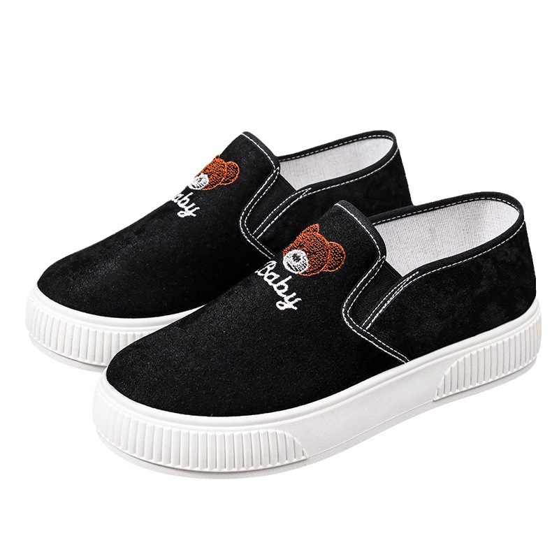 Little Bear One Foot Lazy Shoes for Women 2024 New Style Versatile set Breathable canvas shoes Casual Korean-style flat cloth shoes Item Picture
