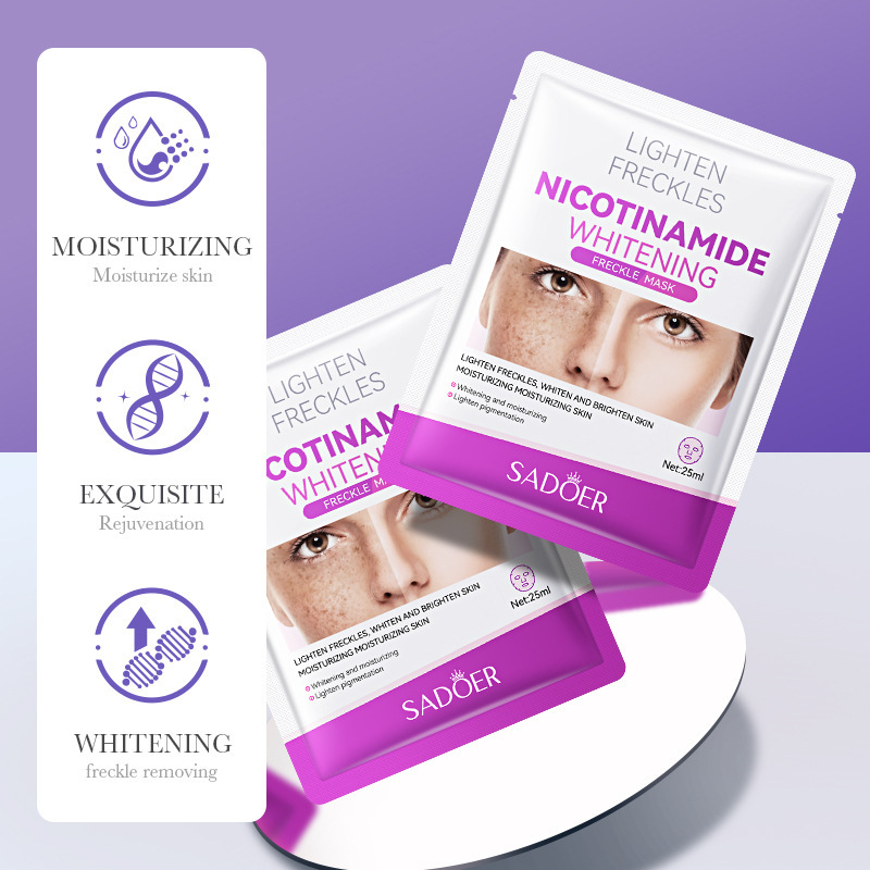 Cross-border wholesale of SADOER niacinamide whitening and freckle-removing Facial mask Moisturizing Mask in English Application Scenario