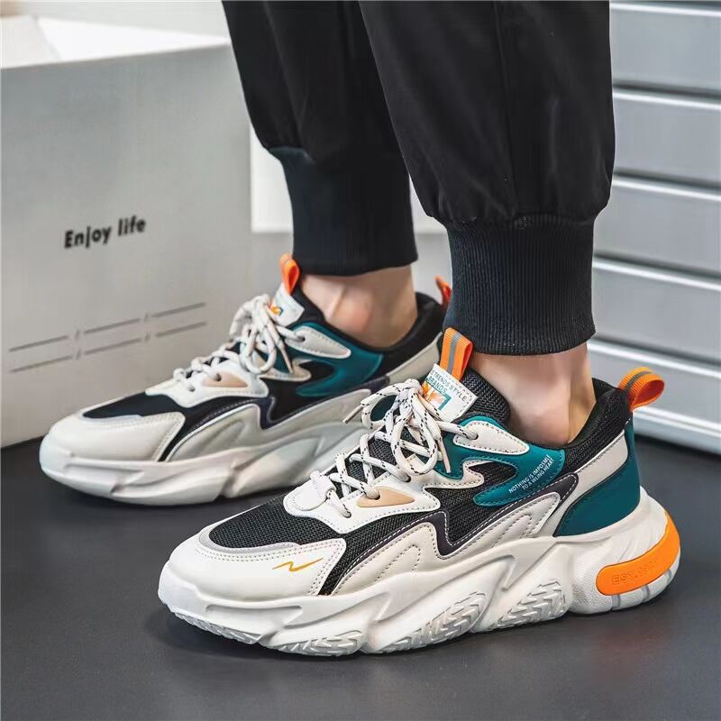 Summer new breathable mesh shoes for men, trendy and versatile men's sports shoes, height-increasing white running dad shoes Application Scenario