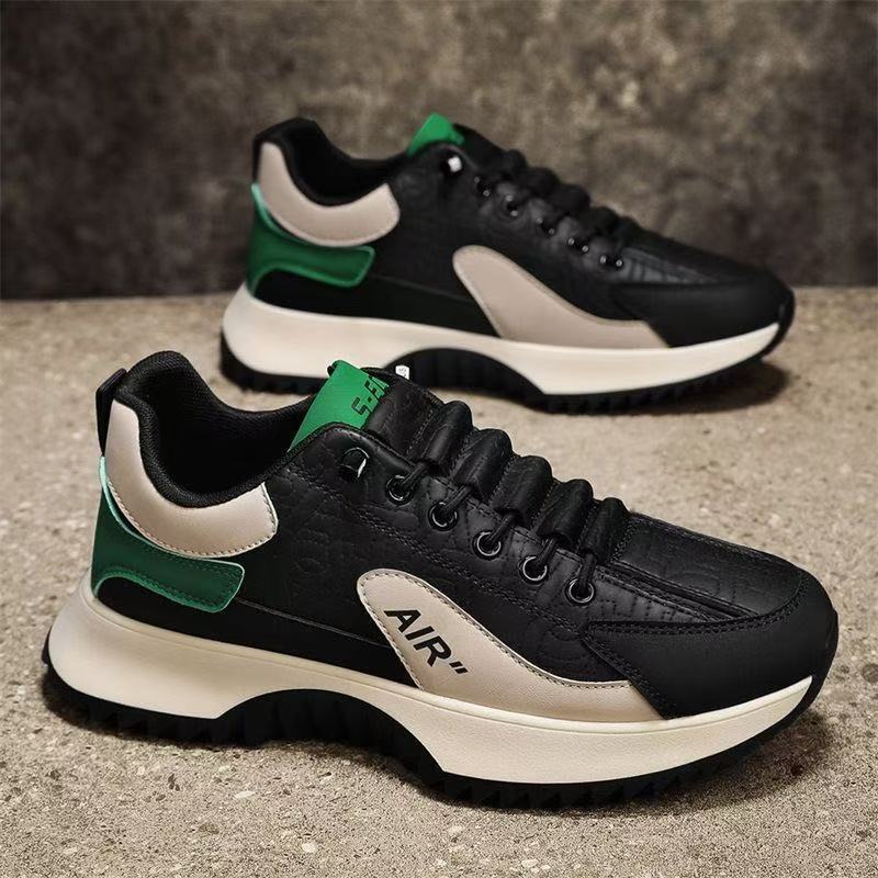 Men's shoes 2025 new style trendy and versatile leather casual board shoes, men's one-step dad shoes, sports men's shoes for export details Picture