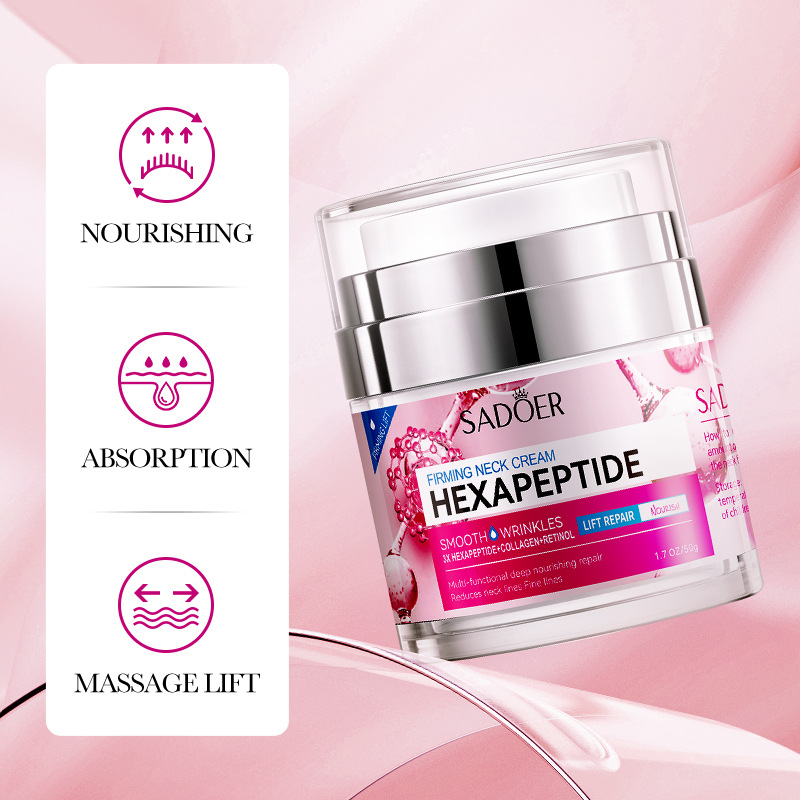 All-english SADOER hexapeptide Firming Neck Cream, Hydrating, rejuvenating, Fine Line Beauty Neck Cream, cross-border export wholesale details Picture