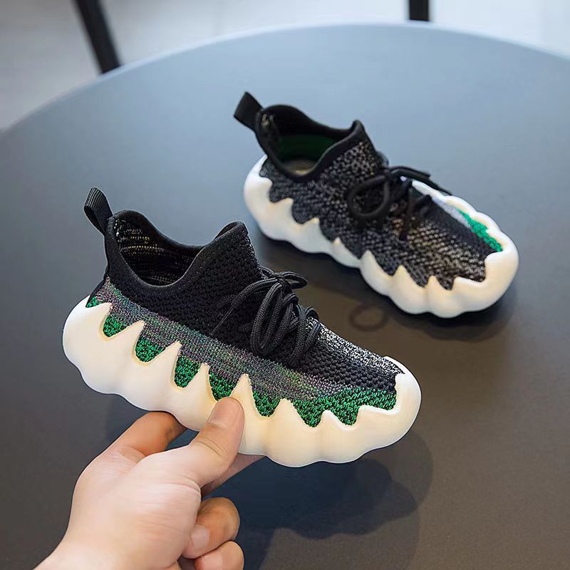 2024 New autumn children's shoes, boys' and girls' breathable flying woven sports shoes, versatile soft-soled running shoes manufacturer wholesale details Picture