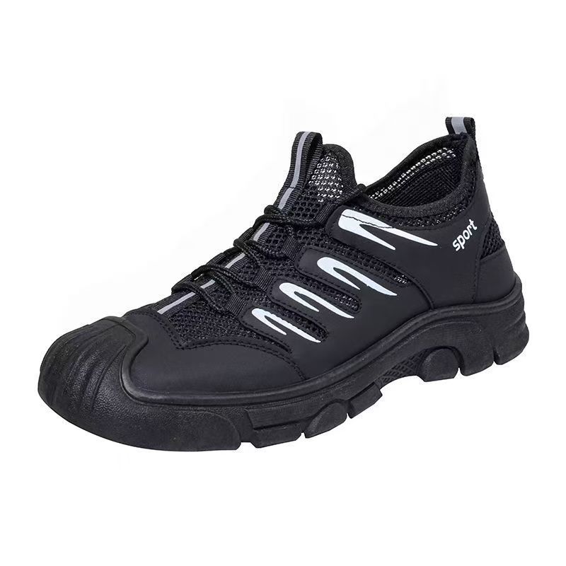 Spring 2025 trendy Dad shoes, mesh outdoor casual shoes, breathable black fashionable mesh men's shoes details Picture