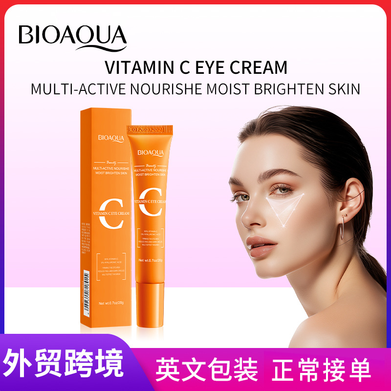 BIOAQUA Vitamin C Multi-Effect Nourishing Eye Cream, Hydrating and Moisturizing Eye Care Essence, cross-border export full figure