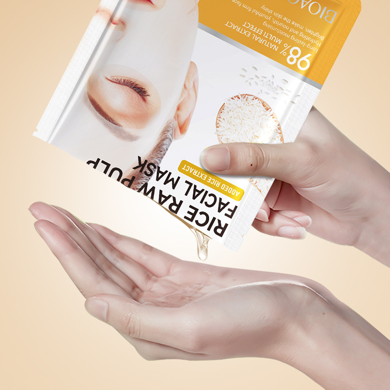 All-english BIOAOUA Rice Puree Collagen Mask Moisturizing and hydrating Skin Mask Patch Cross-border export wholesale Item Picture