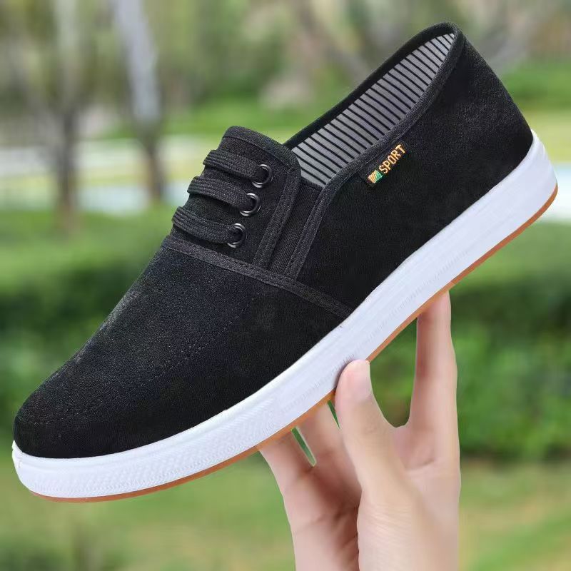 Lazy canvas shoes for men, new Beijing cloth shoes for men, men's rest shoes, one-foot breathable shoes for men wholesale details Picture