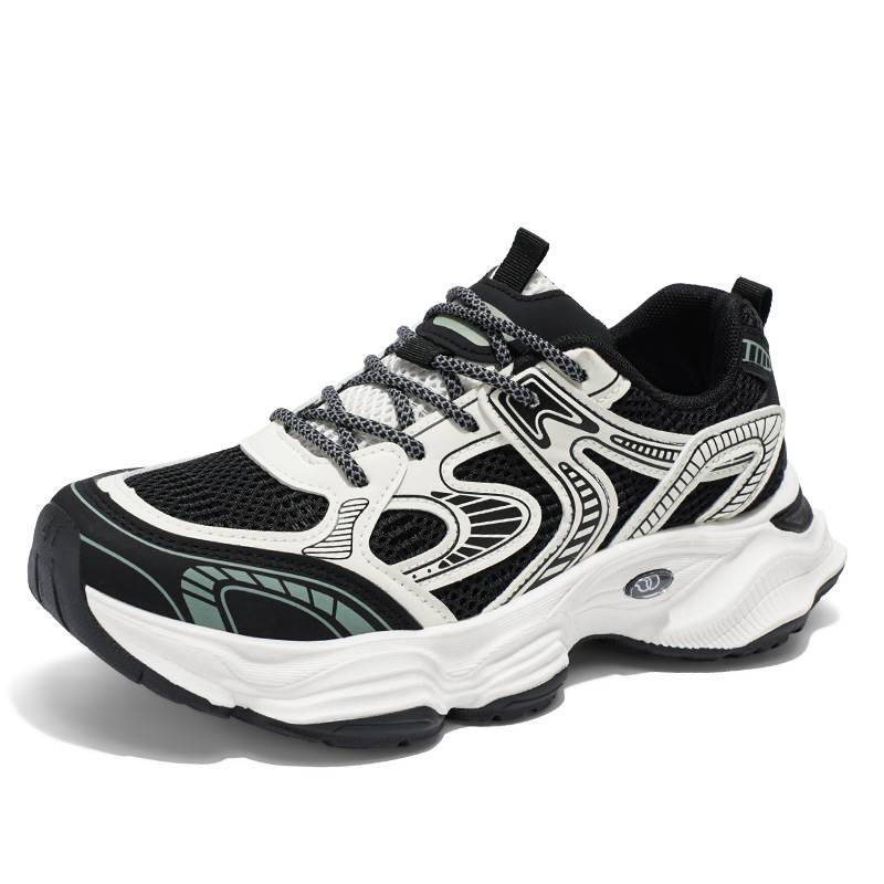 New men's shoes for Spring 2025: Breathable mesh shoes, men's trendy and versatile thick-soled sports shoes, casual dad trendy shoes Item Picture