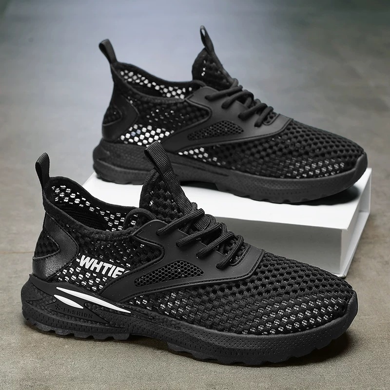 Summer new men's shoes 2025: Thin, breathable, anti-slip, sporty soft soled men's casual and trendy shoes with perforated mesh upper Specification drawing