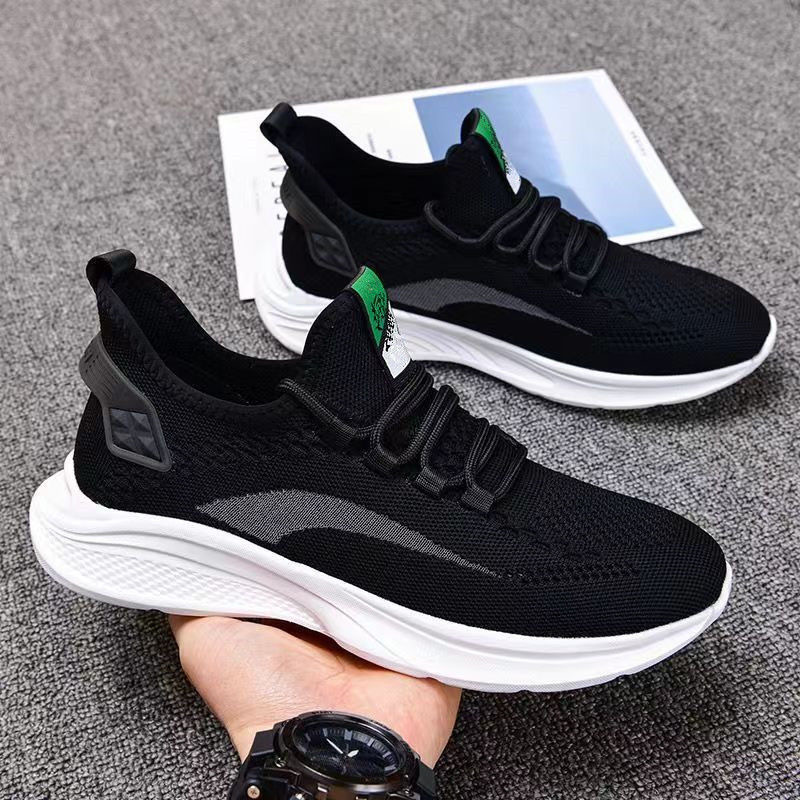 Wholesale of new breathable fei-woven casual sports shoes for men in spring, trendy and fashionable student travel shoes on delivery details Picture