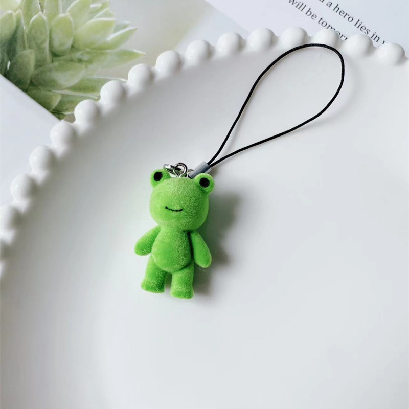 Ins-style cute and unique frog pendant, mini three-dimensional plush animal phone pendant chain, couple USB flash drive bag pendant Application Scenario