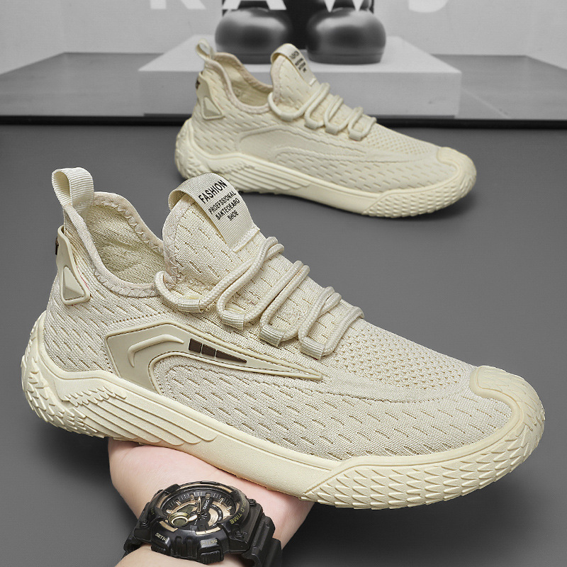 Coconut Shoes Men's summer new breathable flying woven mesh shoes Men's trendy and versatile sports shoes Casual dad shoes full figure