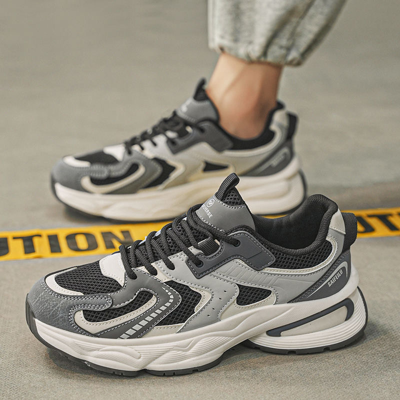 Summer men's shoes 2025 new breathable mesh sports shoes for men, trendy and versatile thick-soled casual dad shoes Specification drawing