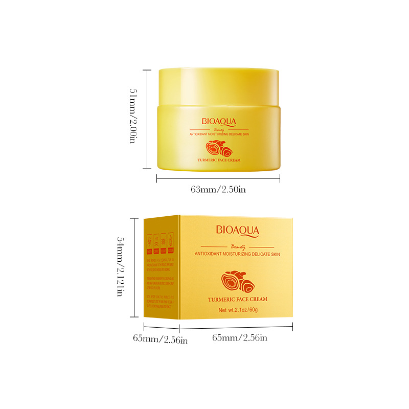 Full English BIOAOUA Turmeric Antioxidant Moisturizing Skin Care Product Set, Face cream and Facial Cleanser, cross-border export wholesale Item Picture