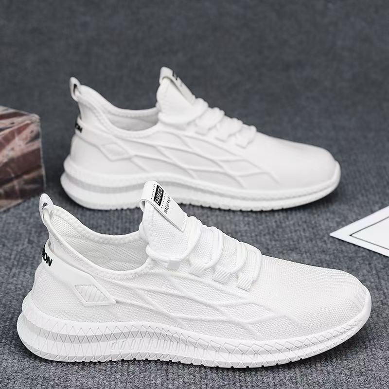 Soft-soled men's shoes, new summer lightweight and breathable running shoes, mesh white sneakers, Feizhi trendy shoes, cross-border wholesale details Picture