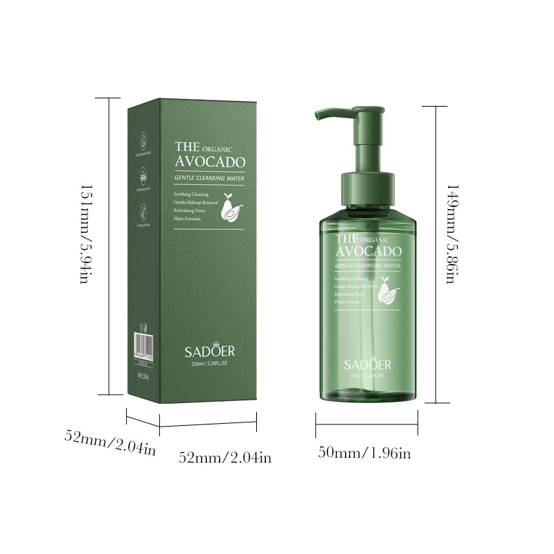 Cross-border export wholesale of SADOER Avocado Gentle Moisturizing Cleansing Liquid Facial Cleanser in full English Item Picture