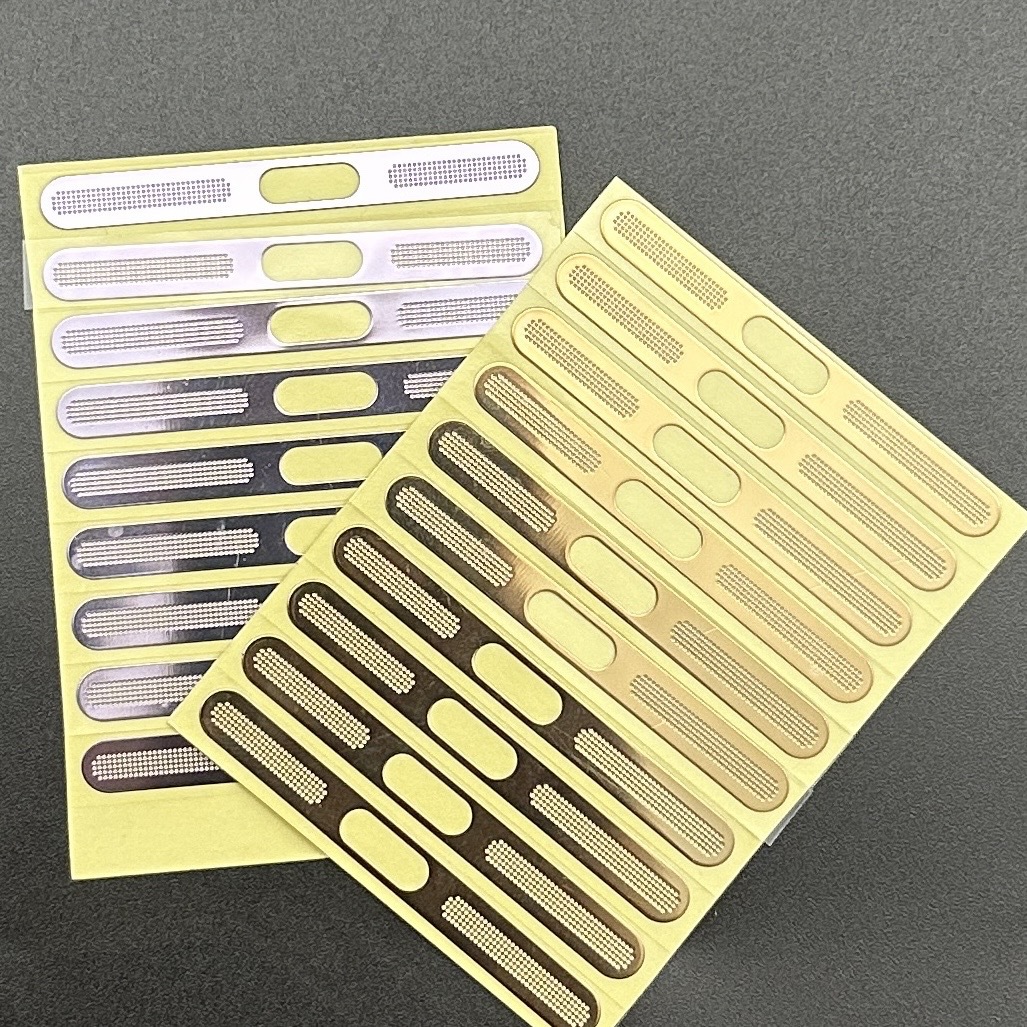 Suitable for iPhone 12-16 phone earpiece dust-proof net integrated protective film. Metal dust-proof net for phone speaker Specification drawing