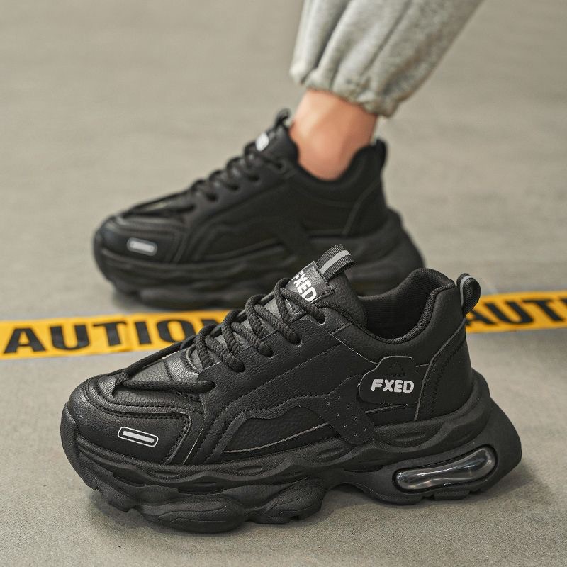 Summer new breathable white men's shoes, men's trendy and versatile thick-soled sports shoes, men's casual dad trendy shoes Application Scenario