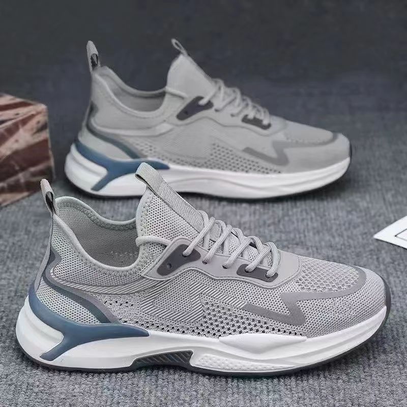 Men's 2024 autumn new style men's shoes, summer hollowed-out flying mesh upper work, sports, running and casual shoes for export wholesale details Picture