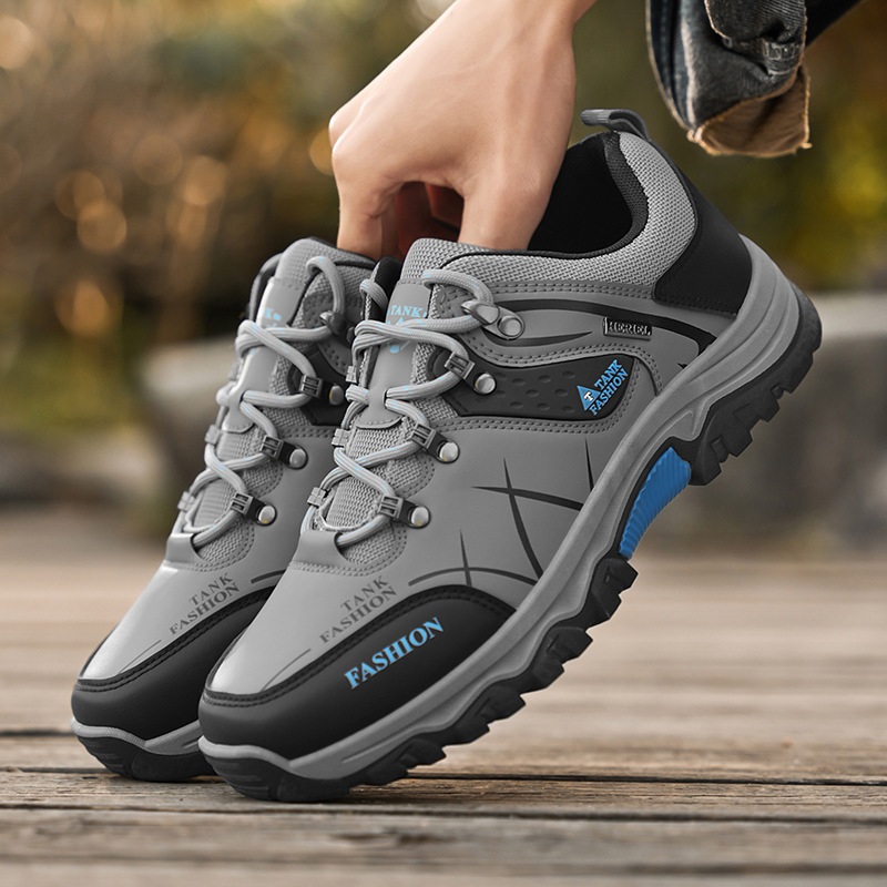 Spring new men's hiking shoes, breathable, anti-slip, wear-resistant, sports and casual work shoes, labor protection shoes for men details Picture
