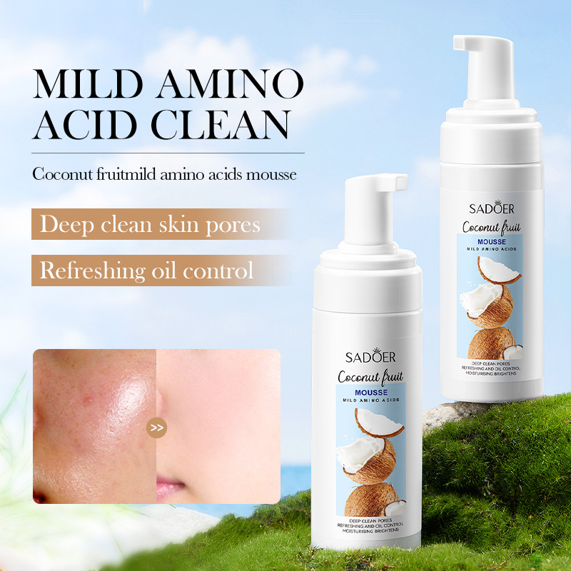 Cross-border export wholesale of all-English SADOER coconut lemon kiwi amino acid Facial Cleanser mousse details Picture